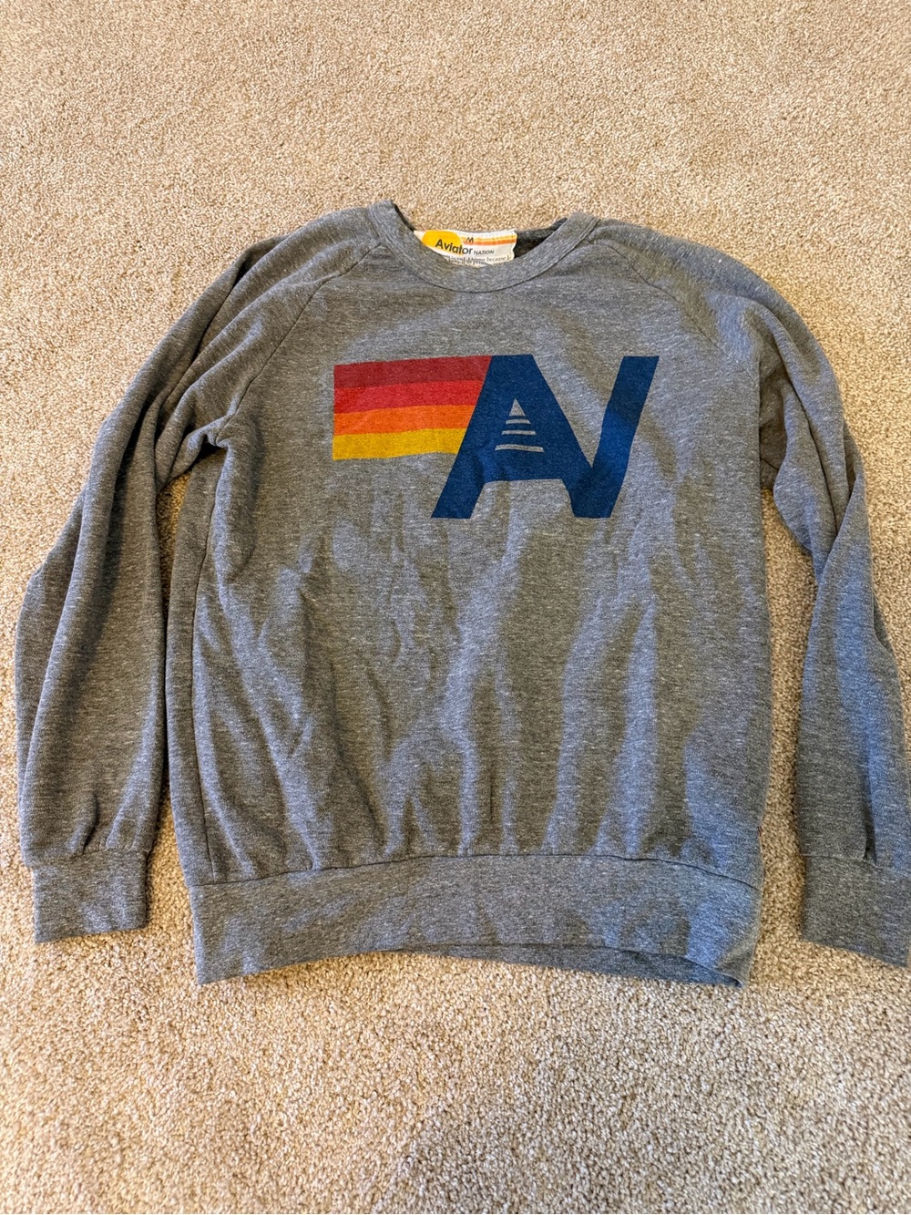 Aviator Nation Logo Charcoal Gray comfy set sweatshirt & joggers size Medium